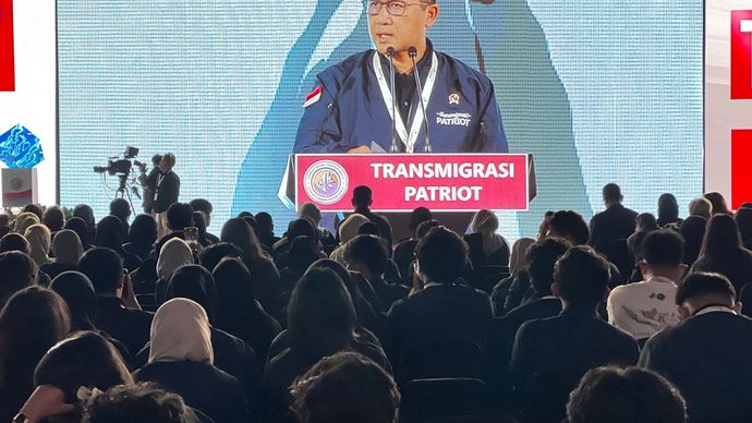 Menteri Transmigrasi Iftitah Sulaiman di acara pembekalan Tim Ekspedisi Patriot. 