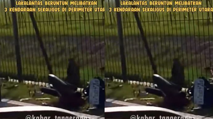 Telah terjadi 2 lakalantas segaligus di Jalan Perimeter Selatan, Benda, Kota Tangerang pada Selasa (26/8/2025) dalam waktu bersekatan sekitar pukul 16.00 WIB.