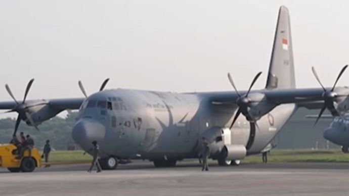 Pesawat angkut berat Hercules A-1343 Diberangkatkan ke Gaza
