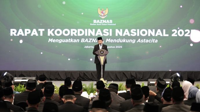 Menteri Agama RI Prof. Dr. KH. Nasaruddin Umar, MA., secara resmi membuka Rapat Koordinasi Nasional (Rakornas) BAZNAS 2025