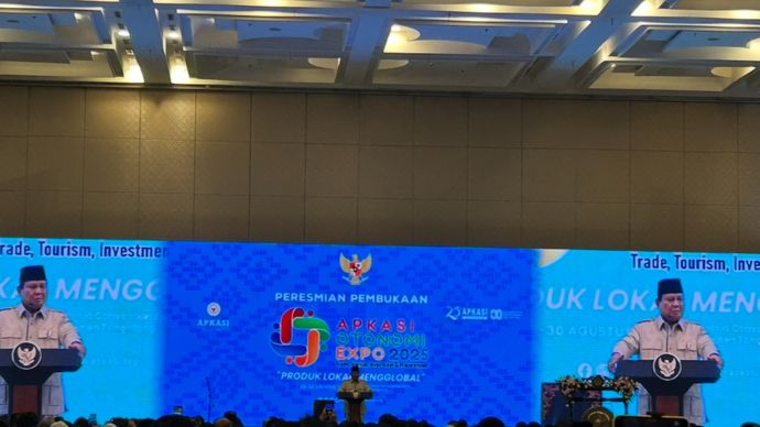 Presiden Republik Indonesia Prabowo Subianto secara resmi membuka gelaran Apkasi Otonomi Expo (AOE) 2025 di Indonesia Convention Exhibition (ICE) BSD, Kabupaten Tangerang, Kamis, 28 Agustus 2025.