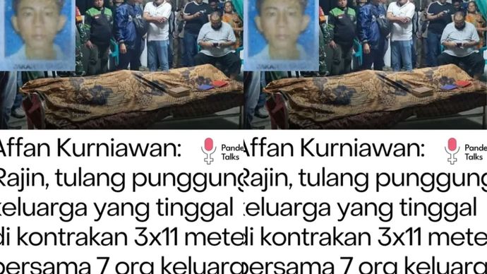 Affan Kurniawan, Ojol tewas. Korban dinyatakan meninggal setelah menjalani perawatan selama beberapa jam di Rumah Sakit Cipto Mangunkusumo (RSCM), Jakarta Pusat.