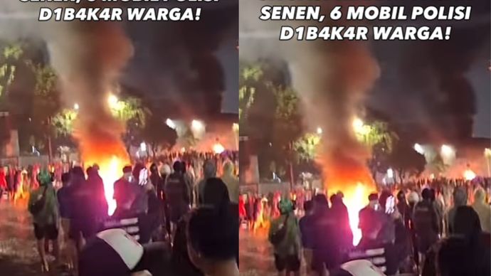 situasi terkini simpang pasar senin (02.00 WIB)