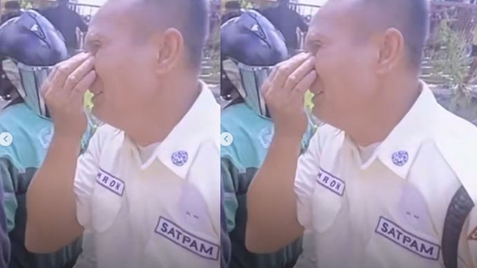 Tangisan Sekuriti DPRD Cirebon, Motornya Dibakar Massa