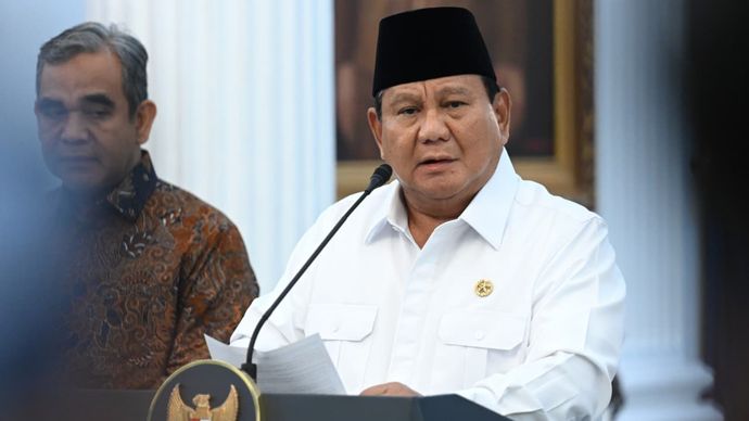 Konferensi Pers Presiden Prabowo Subianto Bersama Para Elite Partai.