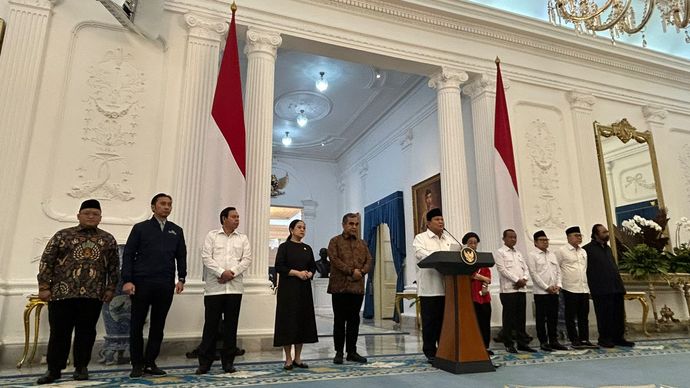 Presiden Prabowo Subianto Didampingi Para Ketua Parpol.