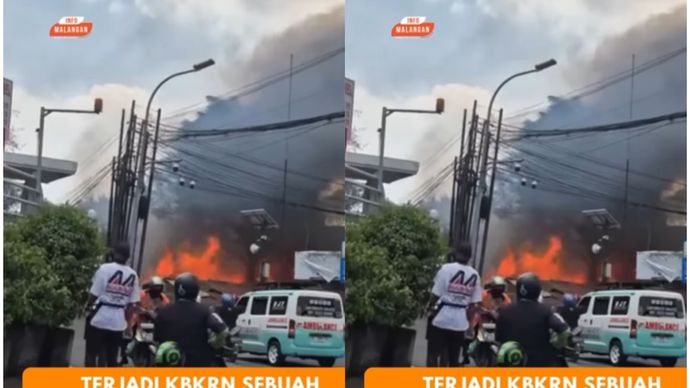 Terjadi kebakaran sebuah warung di dekat patung pesawat Sudimoro, Kota Malang pada Senin pagi hari ini, saat ini tim damkar sudah berada di lokasi.