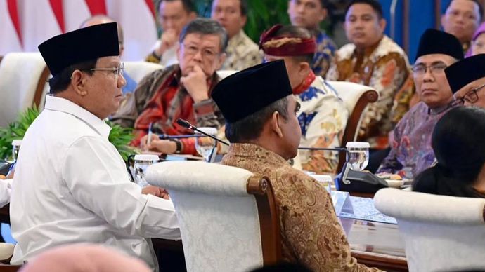 Presiden Prabowo Subianto bertemu tokoh agama hingga pemuda di Istana. 