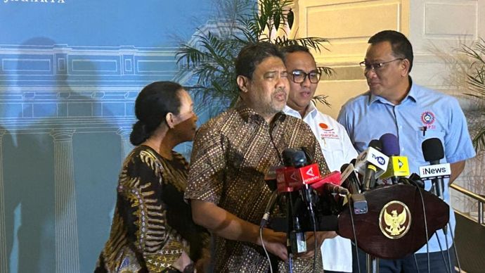 Presiden Konfederasi Serikat Pekerja Seluruh Indonesia (KSPSI) Andi Gani Nena Wea