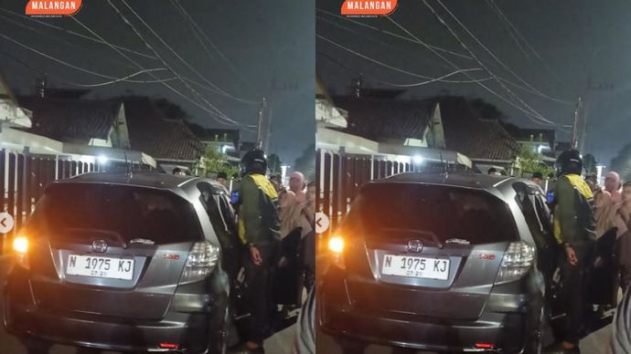 Warga Lesanpuro, Kota Malang, digemparkan dengan temuan seseorang yang md dunia di dalam sebuah mobil di Jalan Lesanpuro Gang 1, Rabu (3/9/2025).
