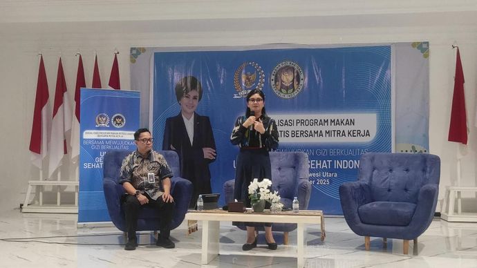 Komisi IX DPR RI, Felly Estelita Runtuwene, serta Direktur Direktorat Promosi dan Edukasi Gizi BGN, Gunalan.