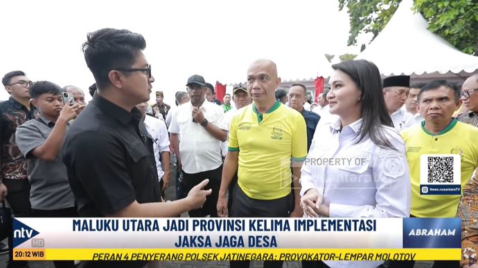 Jurnalis senior Nusantara TV Abraham Silaban bersama Prof. Reda Manthovani, dan Gubernur Maluku Utara Sherly Tjoanda Laos dalam program &quot;Abraham&quot;, Senin, 8 September 2025. 