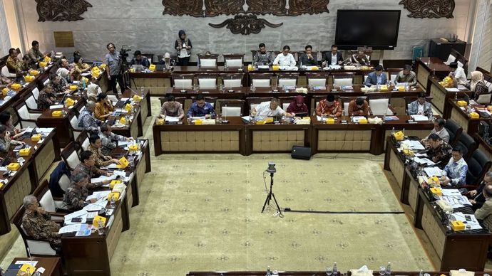 Rapat Kerja Komisi XI DPR RI bersama Kementerian Keuangan, di Jakarta, Rabu, 10 September 2025.