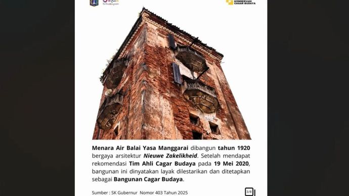 Menara Air Balai Yasa Manggarai di Kelurahan Manggarai, Kecamatan Tebet, Jakarta Selatan. Menara tersebut ditetapkan oleh Pemerintah Provinsi DKI Jakarta sebagai bangunan cagar budaya pada 14 Mei 2025. 