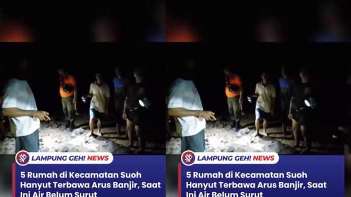Banjir Hantam Lampung Barat, 5 Rumah Hanyut