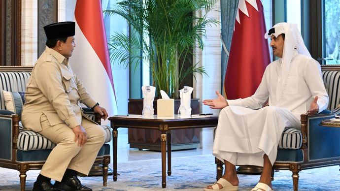 Moment Prabowo Bertemu Emir Qatar beri Dukungan dan Solidaritas Indonesia