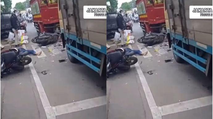 Laka lantas depan Masjid Rawa Lele, Kalideres, Jakarta Barat sekitar jam 15.00 WIB.