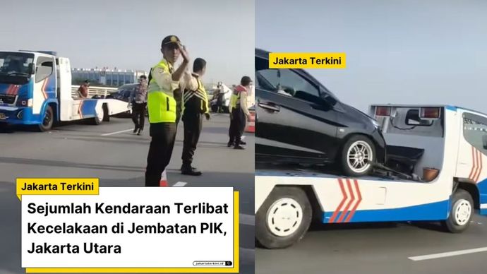 Kecelakaan beruntun terjadi di PIK.