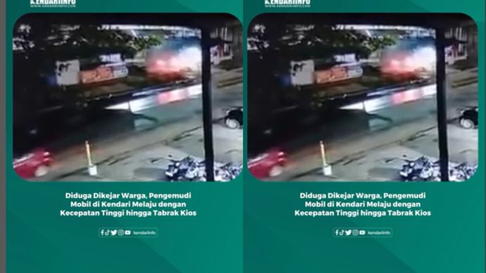 Dikejar Warga, Ayla Tak Terkendali Hantam Kios Warga Sampai Porak Poranda