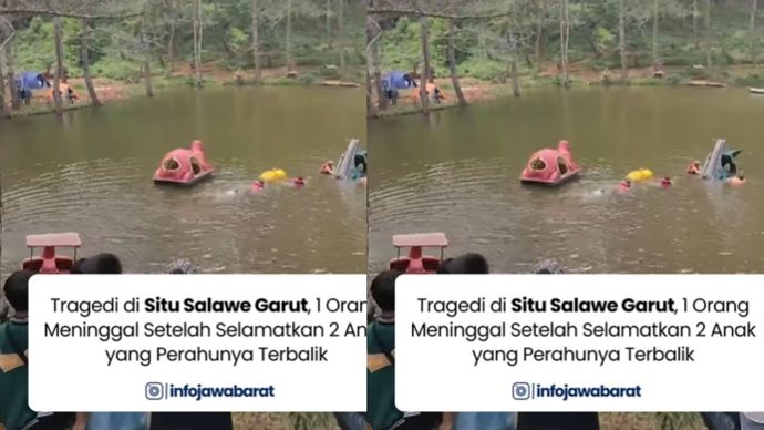 Seorang wisatawan dilaporkan meninggal dunia karena tenggelam saat menyematkan dua wisatawan yang tenggelam di Situ Salawe, Garut, Jawa Barat. Peristiwa tersebut terjadi di Situ Salawe yang berada di Kampung Bakom, Desa Barudua, Kecamatan Malangbong, Kabupaten Garut, Jawa Barat, Minggu (14/9/2025) pukul 14.30 WIB.