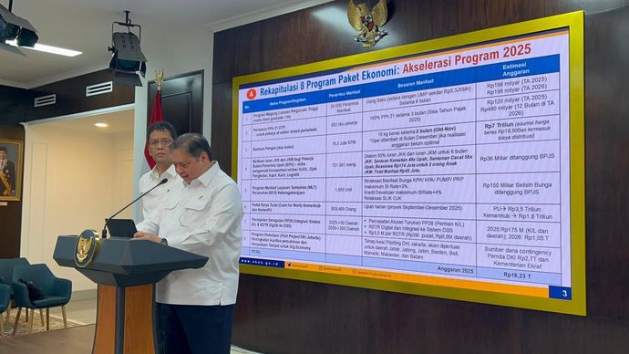 Menko Ekonomi Airlangga Hartarto dan Menkeu Purbaya Yudhi Sadewa