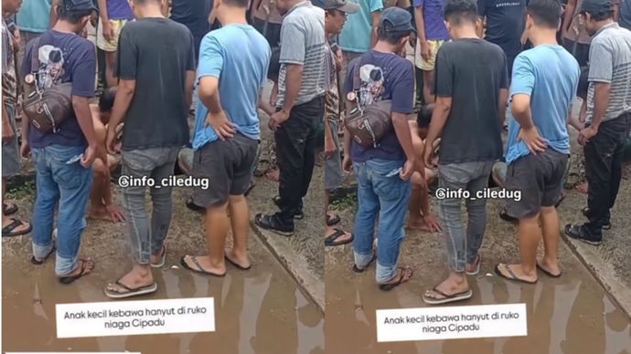 Anak terseret arus drainase di tangerang