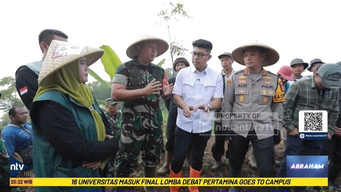 Jurnalis senior Nusantara TV Abraham Silaban bersama Kapolresta Bandung Kombes Pol Aldi Subartono dan Dandim 0624 Kabupaten Bandung Letkol Inf. Tinton Amin Putra dalam program &quot;Abraham&quot;, Senin, 15 September 2025.