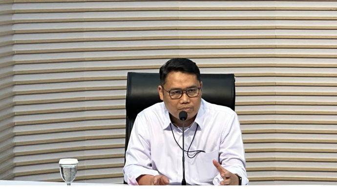 Pelaksana Tugas Deputi Penindakan dan Eksekusi Komisi Pemberantasan Korupsi Asep Guntur Rahayu memberikan keterangan di Gedung Merah Putih KPK, Jakarta, Kamis (18/9/2025).