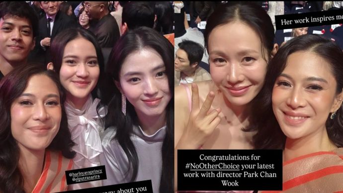 Dian Sastrowardoyo bareng Son Ye Ji dan Han So Hee di BIFF 2025