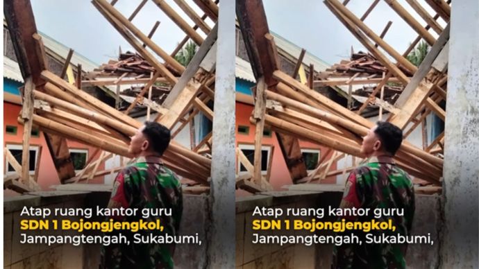 atap sekolah ambruk