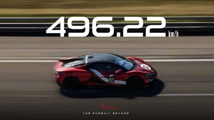 Debut global BYD Yangwang U9 Xtreme mengonfirmasi kecepatan 496,22 km/jam. (Foto: BYD via CarNewsChina)