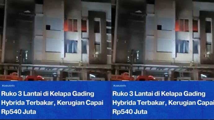 Musibah kebakaran terjadi pada sebuah ruko tiga lantai di kawasan Grand Orchard Square, Jl. Kelapa Gading Hybrida, Kelurahan Sukapura, Kecamatan Cilincing, Jakarta Utara, pada Senin (22/9/2025) dini hari. Peristiwa ini mengakibatkan kerugian ditaksir mencapai Rp540 juta.