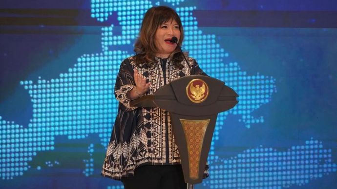 Ketua Umum APINDO Shinta W. Kamdani dalam Indonesia-European Union Business Outlook: Harnessing The Benefits of the IEU CEPA for Future Prospects and Mutual Growth di Bali, Selasa, 23 September 2025.