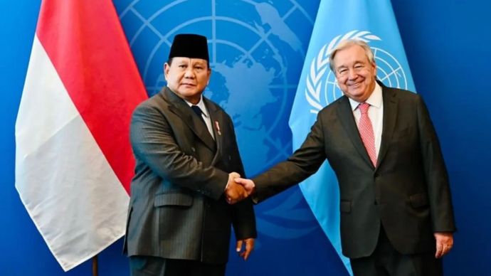 Presiden Republik Indonesia, Prabowo Subianto, menggelar pertemuan bilateral dengan Sekretaris Jenderal Perserikatan Bangsa-Bangsa (PBB), Ant&oacute;nio Guterres,