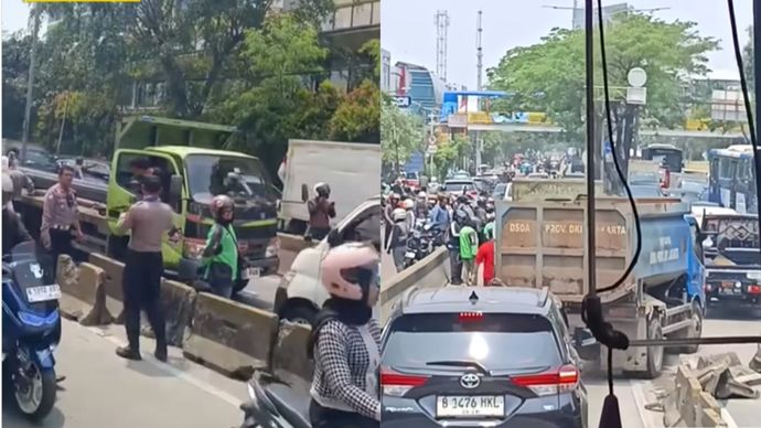 Kecelakaan di Flyover Pesing Jakbar