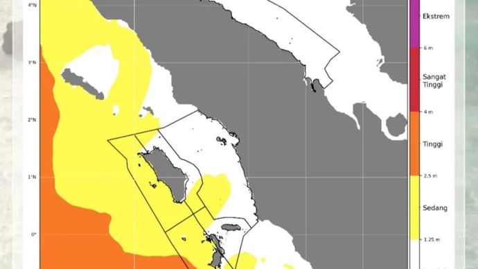 Kondisi sinoptik gelombang laut di sejumlah perairan Sumatera Utara. ANTARA/HO-Stasiun Meteorologi Kelas II Maritim Belawan.