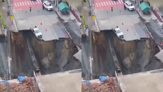Sinkhole di Bangkok Thailand