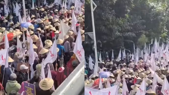 Demo Tani di Gedung DPR RI