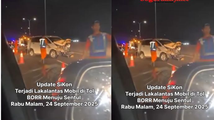 kecelakaan di tol BORR arah sentul