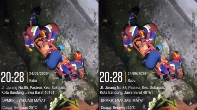 Seorang wanita lanjut usia bernama Ibu Rodiah (72) ditemukan meninggal dunia setelah terjatuh ke saluran air di kawasan Jalan Jurang 3, Kelurahan Pasteur, Kecamatan Sukajadi, Kota Bandung, pada Rabu (24/9/2025) malam.