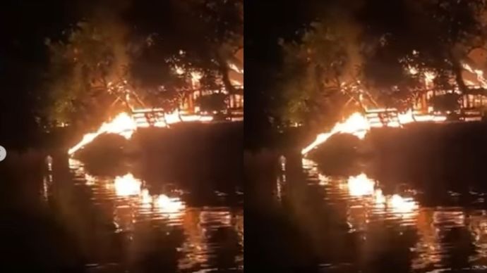 kebakaran bangunan di medan satria Bogor