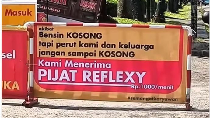 Shell di Bintaro Siapkan Pijat Refleksi Akibat Stok BBM Kosong