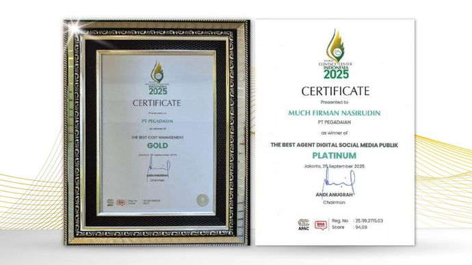Pegadaian kembali menorehkan prestasi gemilang di ajang Indonesia Contact Center Association (ICCA) ke-19 Tahun 2025