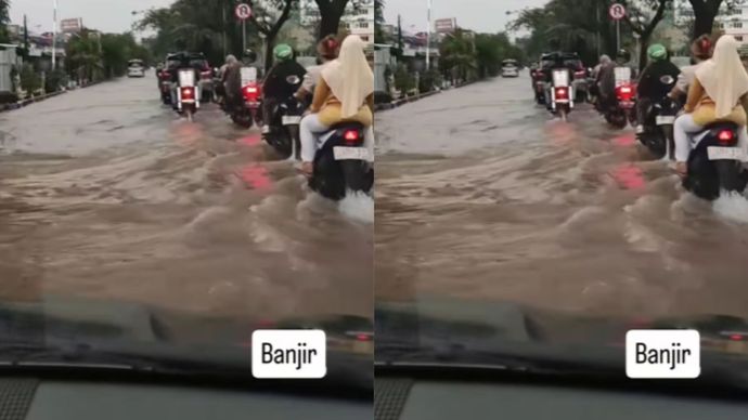 Viral Banjir di Jalan GDC Depan Alun-alun Kota Depok Menyebabkan Macet