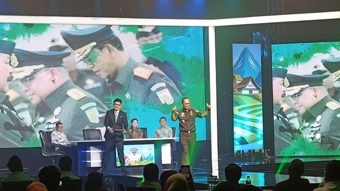 Kepala Kejaksaan Tinggi (Kajati) Banten, Siswanto saat hadir dalam acara Abraham Live in Banten, di Hall Nusantara 3, ICE BSD City, Kabupaten Tangerang, Banten, Senin, 29 September 2025. (Foto: Adiantoro/NTV)