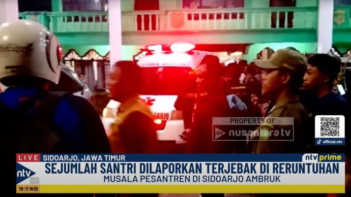 Bangunan Pondok Pesantren Al Khoziny di Kabupaten Sidoarjo, Jawa Timur, dilaporkan ambruk pada Senin, 29 September 2025.