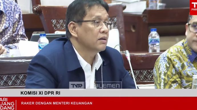 Menteri Keuangan Purbaya Yudhi Sadewa saat rapat dengan Komisi XI DPR RI. 