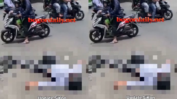 Kecelakaan lalu lintas terjadi di kawasan Simpang Koramil sebelum lampu merah Salabenda, dekat pintu Tol BORR, pada Senin, 30 September 2025.