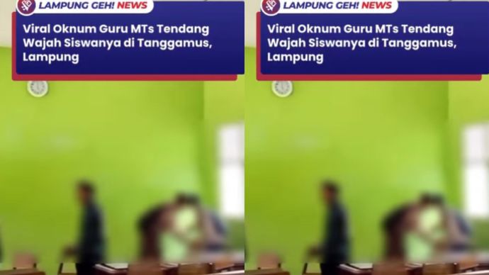 Beredar video viral seorang oknum guru menendang wajah siswanya. Peristiwa itu terjadi di MTs Mathla&rsquo;ul Anwar, Gisting, Tanggamus, Lampung.