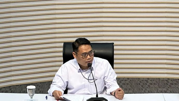 Pelaksana Tugas Deputi Penindakan dan Eksekusi Komisi Pemberantasan Korupsi Asep Guntur Rahayu memberikan keterangan di Gedung Merah Putih KPK, Jakarta, Rabu, 1 Oktober 2025.